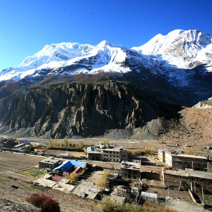 Manang VIllage with View of Annapurna 2
